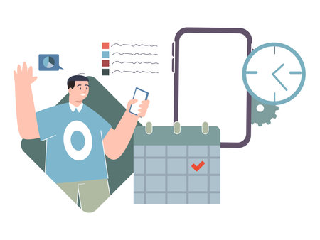 Time management future planning project consistent scheduling personal project management calendarのイラスト素材