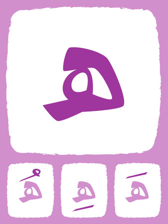 Learning hijaiyah alphabet Arab Ha letter flashcard colorful design icon collectionのイラスト素材