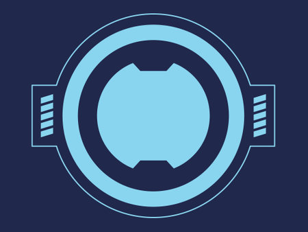 Cyberpunk center circle abstract shape techno futuristic concept geometry design set elementのイラスト素材