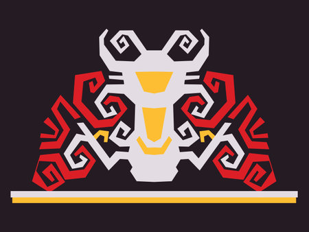 Tribal tribe tattoo geometric abstract shape heritage culture traditional ethnic pattern native design set colorfulのイラスト素材