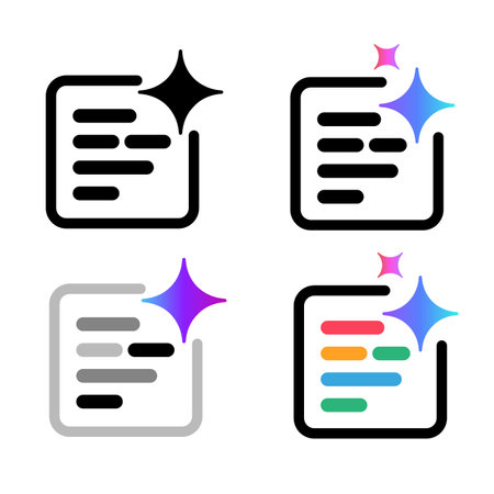 generate code script generator with AI artificial intelligence icon symbol of generative content creation icon outline and gradient set collectionのイラスト素材