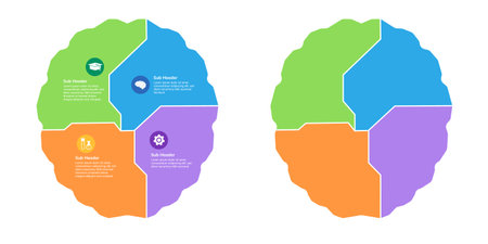 Creative critical thinking colorful graphic info chart diagram four steps infographicのイラスト素材