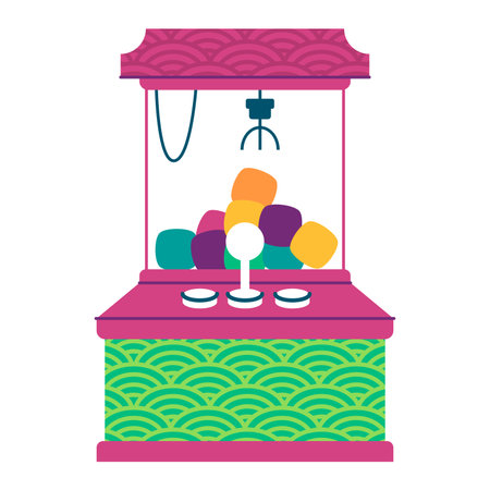 Claw machine crane game machine designed for players to try and grab prizes vector illustrationのイラスト素材