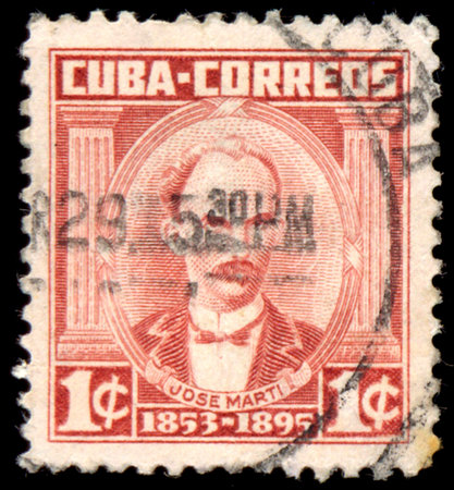 CUBA - CIRCA 1961: a stamp printed in the Cuba shows Jose Marti, Poet, Journalist, Political...