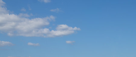 Beautiful blue sky There are white clouds of beautiful shape and spaceの写真素材