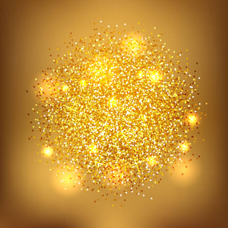 Gold glitter splash on gold background. Vector illustration.のイラスト素材