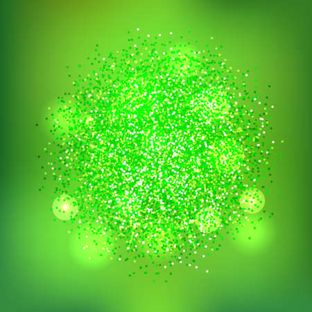 Green glitter splash on green background. Vector illustration.のイラスト素材
