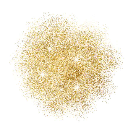 Gold glitter splash on white background. Vector illustration.のイラスト素材