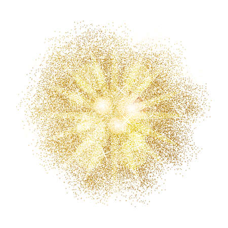 Gold glitter splash on white background. Vector illustration.のイラスト素材