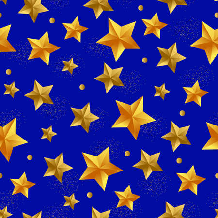 Seamless pattern with gold stars. Vector illustration.のイラスト素材