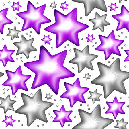 Violet and silver stars seamless pattern. Christmas seamless pattern. Vector illustration.のイラスト素材