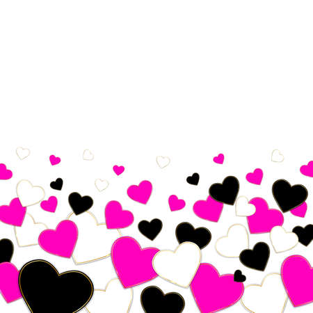 Happy valentines day background with colorful hearts. Vector illustration.のイラスト素材