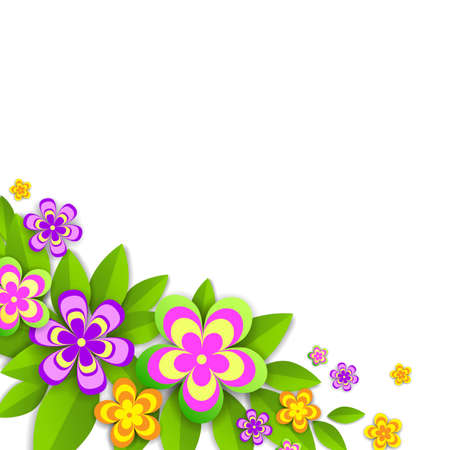 Colorful paper flowers application background. Vector illustration.のイラスト素材