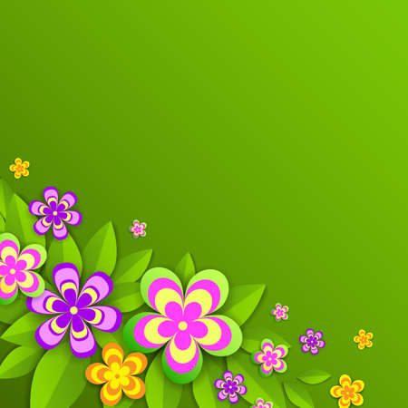 Colorful paper flowers application background. Vector illustration.のイラスト素材