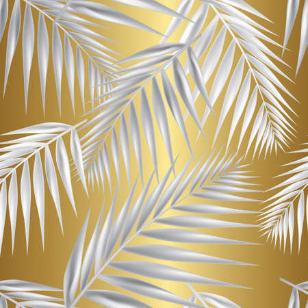 Palm leaf seamless pattern. Vector Illustration.のイラスト素材