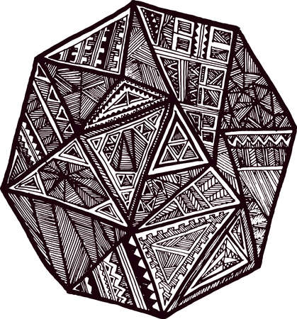 Abstract angular composition. Geometric hand drawn illusrtation. Vectorのイラスト素材