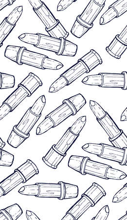 Seamless pattern with lipsticks. Vectorのイラスト素材