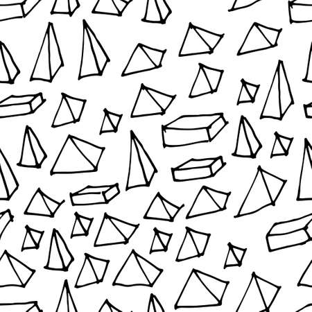 Hand drawn abstract seamless pattern. Vector doodling collection. Scribble illustrationのイラスト素材