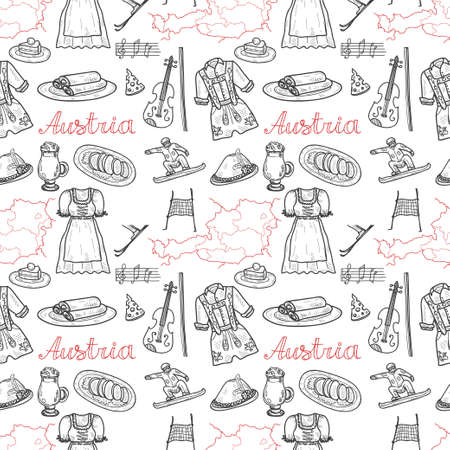 Welcome to Austria icons. Vector sketch.のイラスト素材
