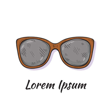 Vector illustration with cute hand drawn eyeglasses.のイラスト素材