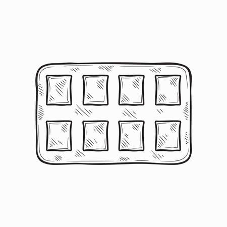 Cute hand drawn blister with pills. Vectorのイラスト素材