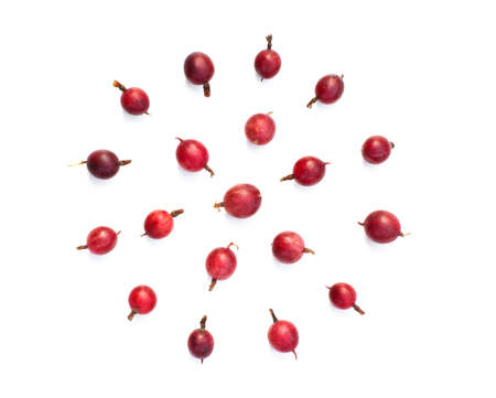 Isolated red gooseberry on a white backgroundの写真素材