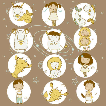 Zodiac icon setのイラスト素材