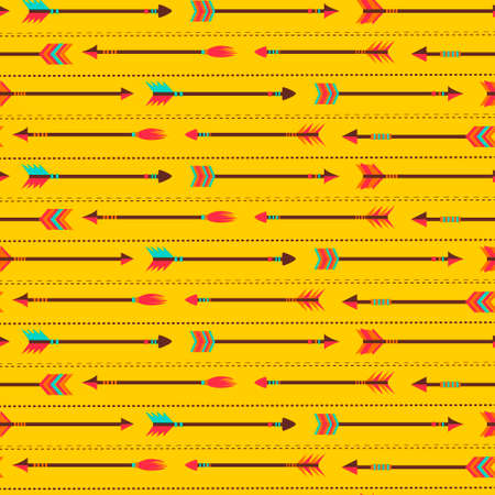 Vector seamless pattern with cute colorful indian arrowsのイラスト素材