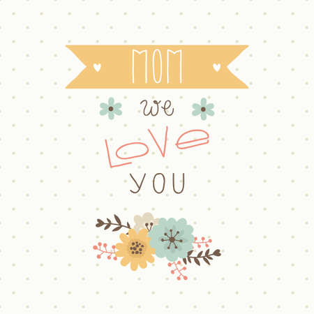 Happy mothers day card  Bright spring concept illustration with flowersのイラスト素材