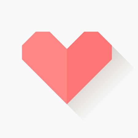 Heart with flat designed shadowのイラスト素材