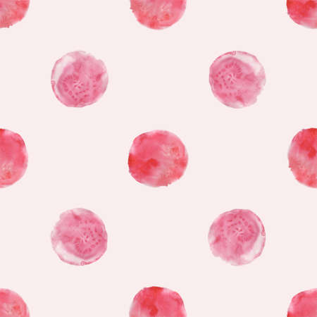 Vector watercolor circles seamless pattern (tiled). Retro hand drawn circles ornament. Round shapes pattern. Round shapes. Painted ornament. Grunge colorful rounds shapesのイラスト素材