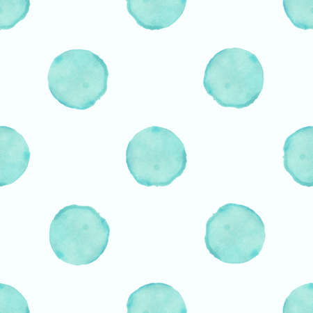 Vector watercolor circles seamless pattern (tiled). Retro hand drawn circles ornament. Round shapes pattern. Round shapes. Painted ornament. Grunge colorful rounds shapesのイラスト素材