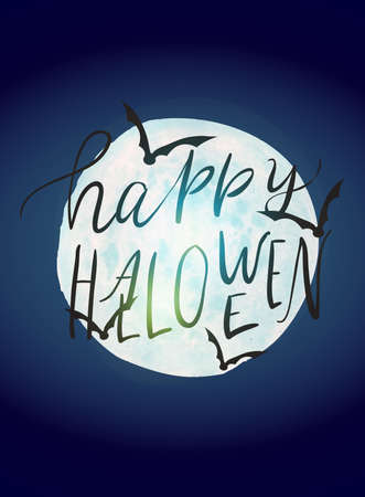 Happy Halloween poster, card template. illustration.のイラスト素材