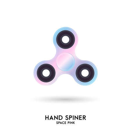 Hand spiner. Fidget spinner toy. Stress and anxiety relief. Dark grey, silver metallicのイラスト素材