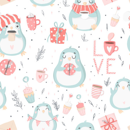 Valentine's Day pattern.のイラスト素材