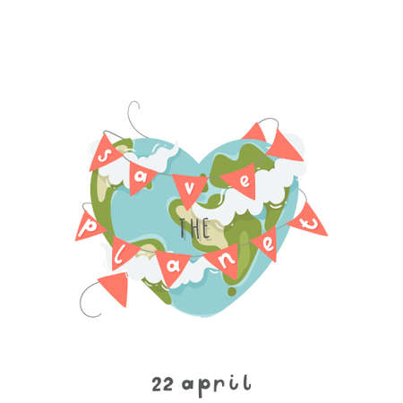 Happy Earth day poster template vector illustrationのイラスト素材