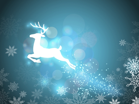 Beautiful Christmas background with reindeerのイラスト素材