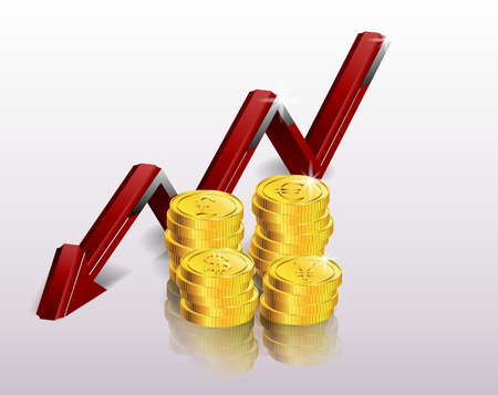 Financial concept, declining graphのイラスト素材