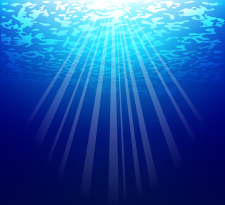 Illustration of blue sea underwater with air bubblesのイラスト素材