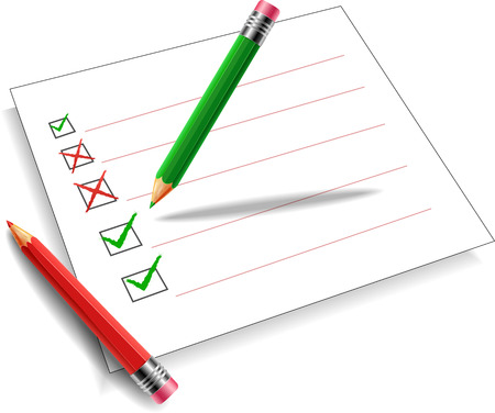 Pencil green and red background white.のイラスト素材