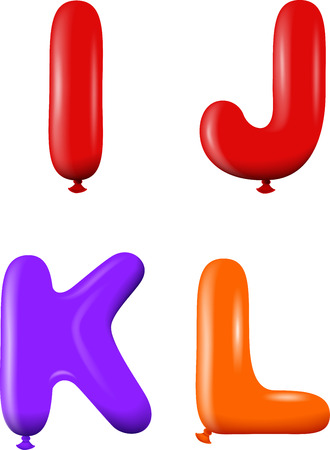 Alphabet letters IJKL colorsのイラスト素材