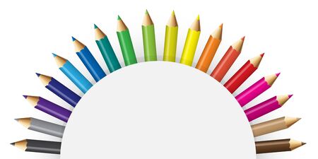 Pencils colour with semicircular conceptのイラスト素材