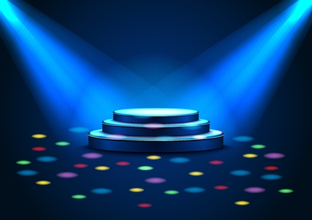 Empty stage with spotlights on stageのイラスト素材