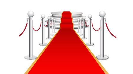 Red carpet on circular staircaseのイラスト素材