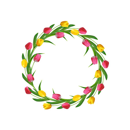 The floral concept of circle frameのイラスト素材