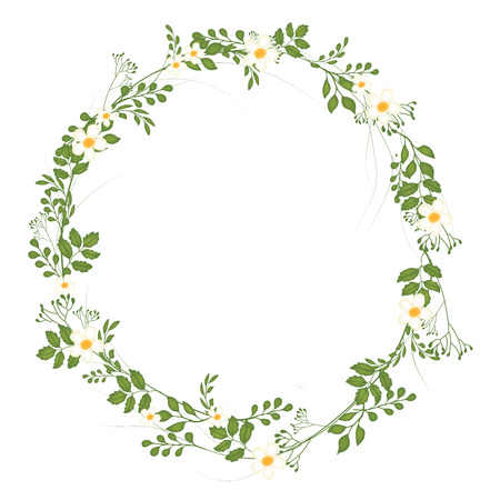 The floral concept of circle frameのイラスト素材