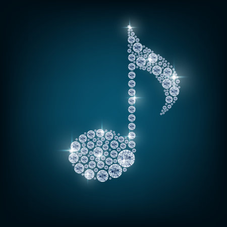 Illustration of Music note with concept diamondのイラスト素材