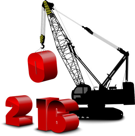 Construction white background on year 2016