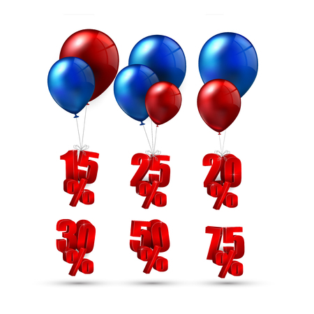 Balloons and discounts on isolated backgroundのイラスト素材