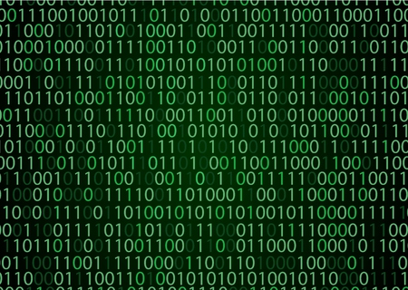 Technology binary background. Binary on green backgroundのイラスト素材
